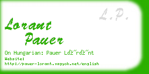 lorant pauer business card